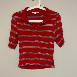 Red Collared Crop Top | Urban Heritage